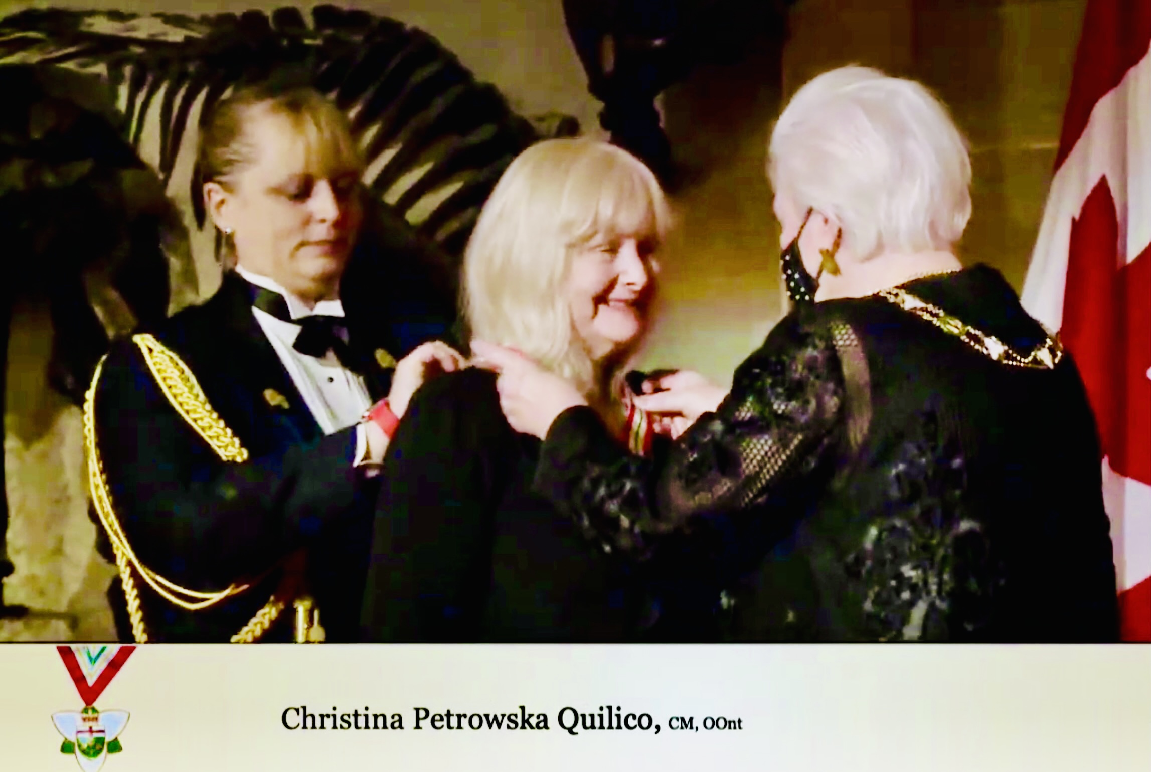 Receiving the Order of Ontario from the Lieutenant-General of Ontario